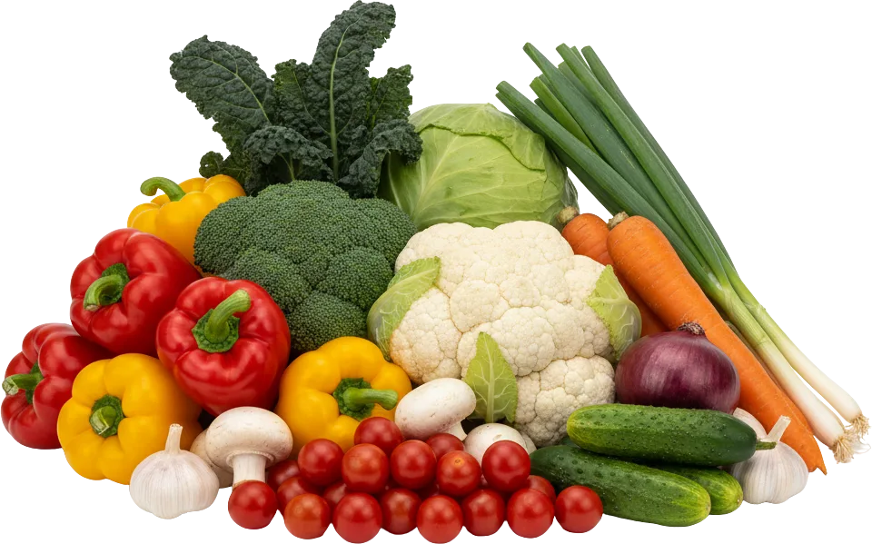 A colourful selection of fresh vegetables